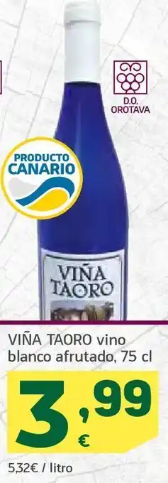HiperDino Viña taoro vino blanco afrutado, 75 cl oferta