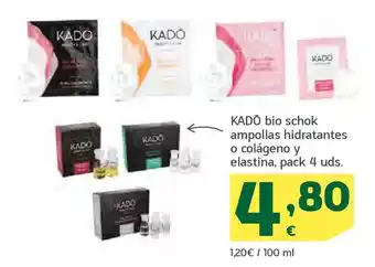 HiperDino Kado bio schok ampollas hidratantes o colágeno y elastina, pack 4 uds oferta