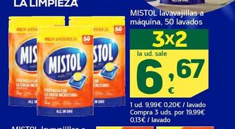 HiperDino Mistol lavavajillas a máquina, 50 lavados oferta