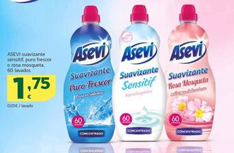 HiperDino Asevi suavizante sensitif, puro frescor o rosa mosqueta, 60 lavados oferta