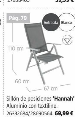 Bauhaus Sillón de jardín multiposiciones oferta