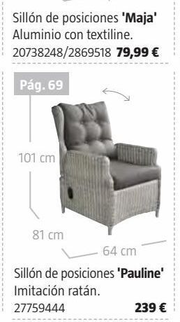 Bauhaus Sillón de jardín multiposiciones oferta