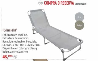 Bauhaus Tumbona reclinable oferta
