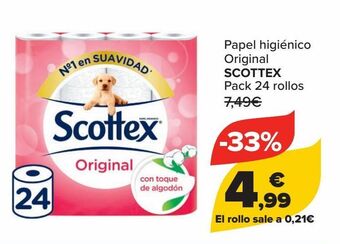 Carrefour Papel higiénico original scottex oferta