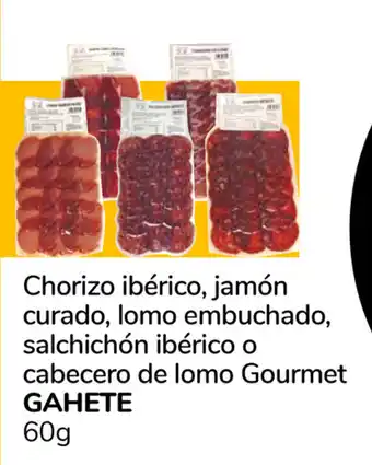 Supeco Gahete Chorizo ibérico, jamón curado, lomo embuchado, salchichón ibérico o cabecero de lomo Gourment 60g oferta