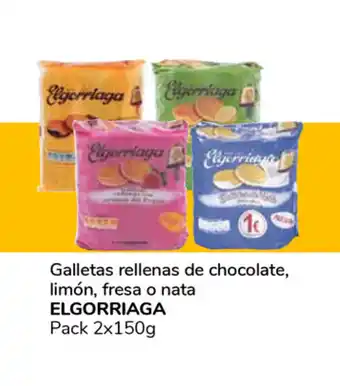 Supeco Elgorriaga Galletas rellenas de chocolate, limón, fresa o nata, Pack 2x150g oferta