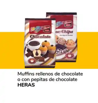 Supeco Heras Muffins rellenas de chocolate o con pepitas de chocolate oferta