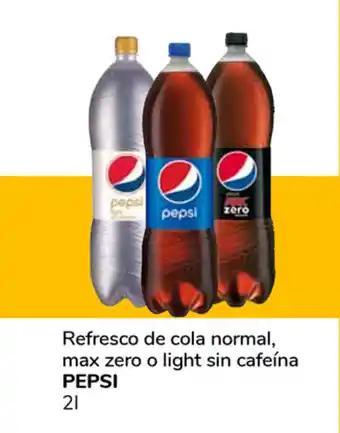 Supeco Pepsi Refresco de cola normal, max zero o light sin cafeína 2L oferta
