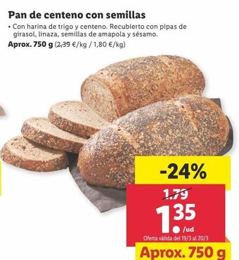 Lidl Pan de centeno oferta