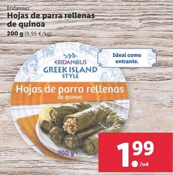 Lidl Platos preparados eridanous oferta