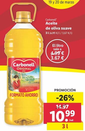 Lidl Aceite de oliva carbonell oferta