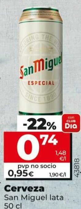 Dia Cerveza San Miguel Lata 50 cl oferta