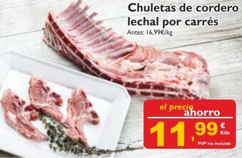 Cash Ecofamilia Chuletas de Cordero Lechal Por Carrés oferta