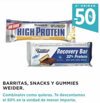 Supercor 2ª Unidad -50% Barritas, Snacks y Gummies Weider oferta