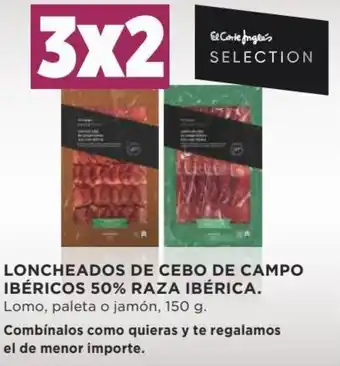 Supercor 3x2 Loncheados De Cebo de Campo Ibéricos 50% Raza Ibérica Lomo, Paleta o Jamón, 150 g oferta