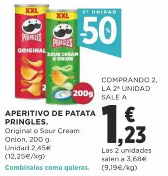 Supercor Aperitivo De Patata Pringles Original o Sour Cream Onion, 200 g oferta