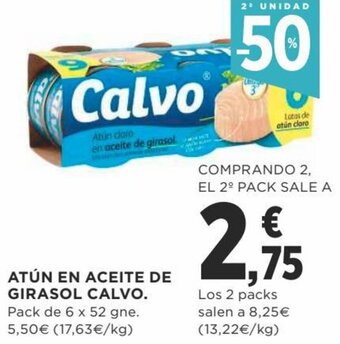 Supercor Atún En Aceite de Girasol Calvo. Pack de 6 x 52 gne. oferta