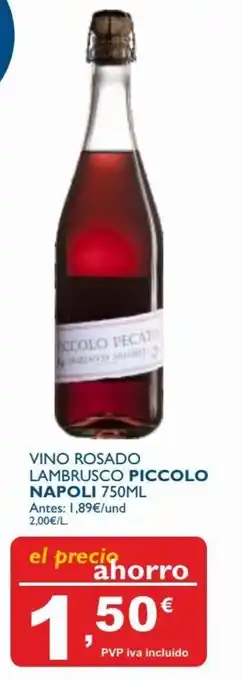 Piccolo Napoli Vino Rosado Lambrusco 750 ml