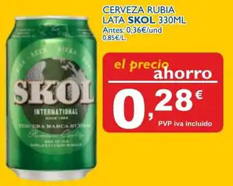 Cash Ecofamilia Skol Cerveza Rubia Lata 330ml oferta