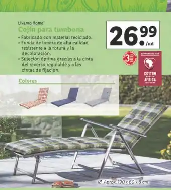 Lidl Cojín de tumbona livarno oferta
