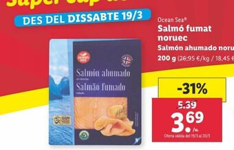 Lidl Salmón ahumado ocean sea oferta