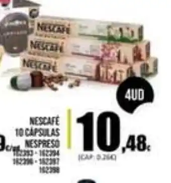 Family Cash Nescafé 10 Cápsulas Nespreso oferta