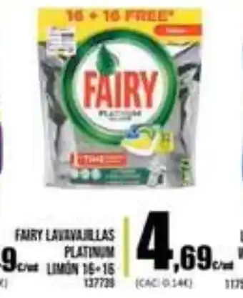 Family Cash Fairy Lavavajillas Platinum Limón 16+16 oferta