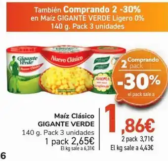 Carrefour Maíz clásico gigante verde oferta