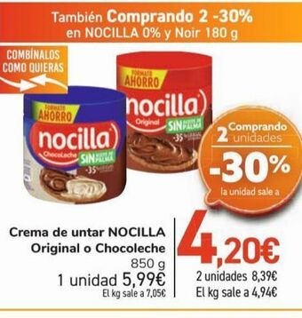 Carrefour Crema de untar nocilla original o chocoleche oferta