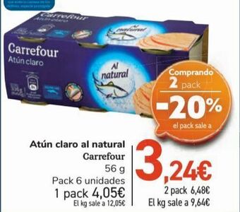 Carrefour Atún claro al natural carrefour oferta