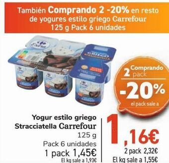 Carrefour Yogur estilo griego stracciatella carrefour oferta