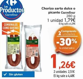 Carrefour Chorizo sarta dulce o picante carrefour oferta