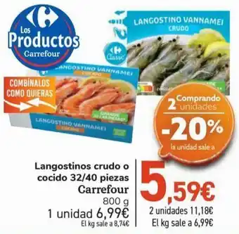 Carrefour Langostino crudo o cocido 32/40 piezas carrefour oferta