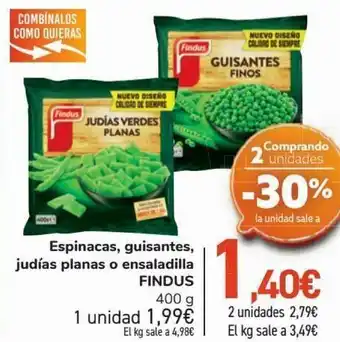 Carrefour Espinacas, guisantes, judías planas o ensaladilla findus oferta