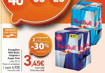 Carrefour Energéticos red bull original o suger free oferta