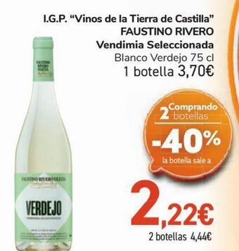 Carrefour I.g.p. ''vinos de la tierra de castilla'' faustino rivero vendimia seleccionada oferta