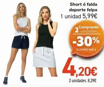 Carrefour Short ó falda deporte felpa oferta