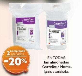 Carrefour En todas las almohadas carrefour home oferta