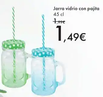 Carrefour Jarra vidrio con pajita oferta