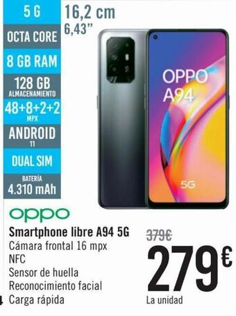 Carrefour Oppo smartphone libre a94 5g oferta