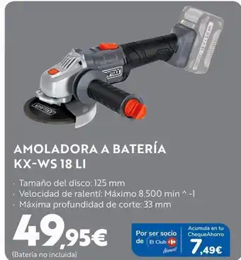 Carrefour Amoladora a batería ks-ws 18 li oferta