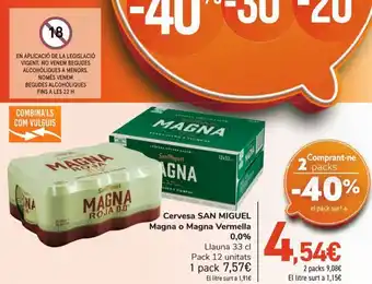 Carrefour Cerveza san miguel magna o magna roja 0,0% oferta