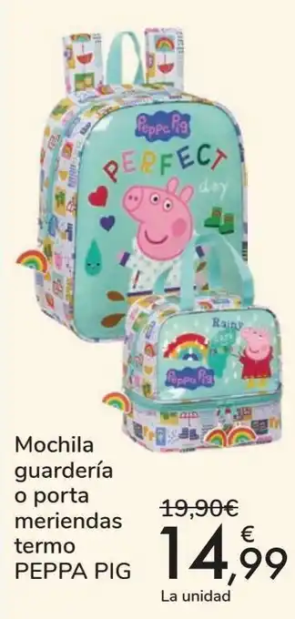 Carrefour Mochila guardería o porta meriendas termo peppa pig oferta
