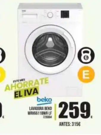 Family Cash Beko Lavadora Beko WRV65118WRLF oferta