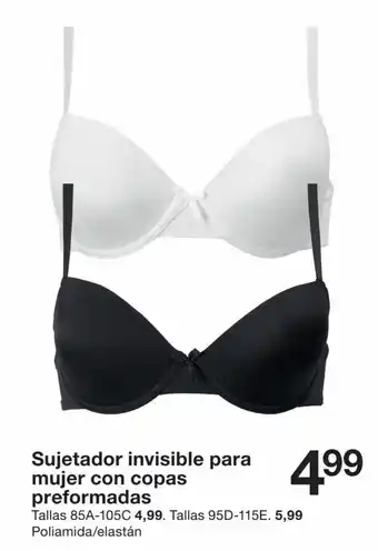Zeeman Sujetador invisible para mujer con copas preformadas oferta