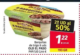 Maskom Supermercados 2a Ud Al 50% Barquitas De Trigo 8 Uds Old El Paso oferta