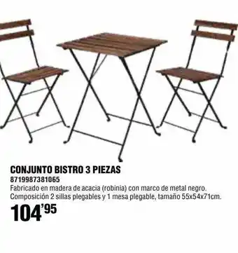 Optimus Conjunto Bistro 3 Piezas oferta