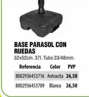 Optimus Base Parasol Con Ruedas oferta
