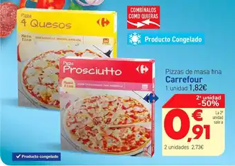 Carrefour Pizzas de masa fina carrefour oferta