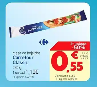 Carrefour Masa de hojaldre carrefour classic oferta